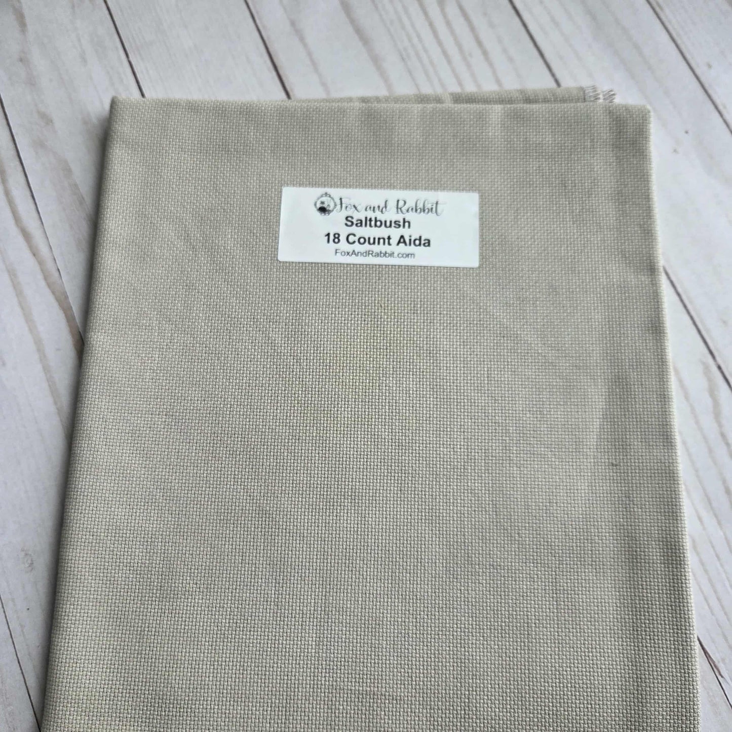 Fox and Rabbit Hand Dyed Aida Saltbush 18 count Fat Quarter