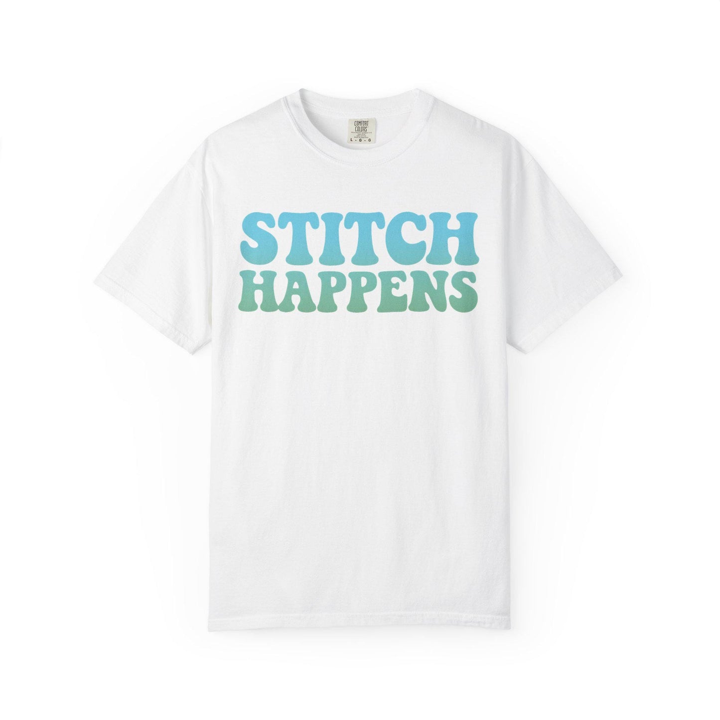 Stitch Happens T-shirt | Sewing Typography Shirt, Craft Lover Tee