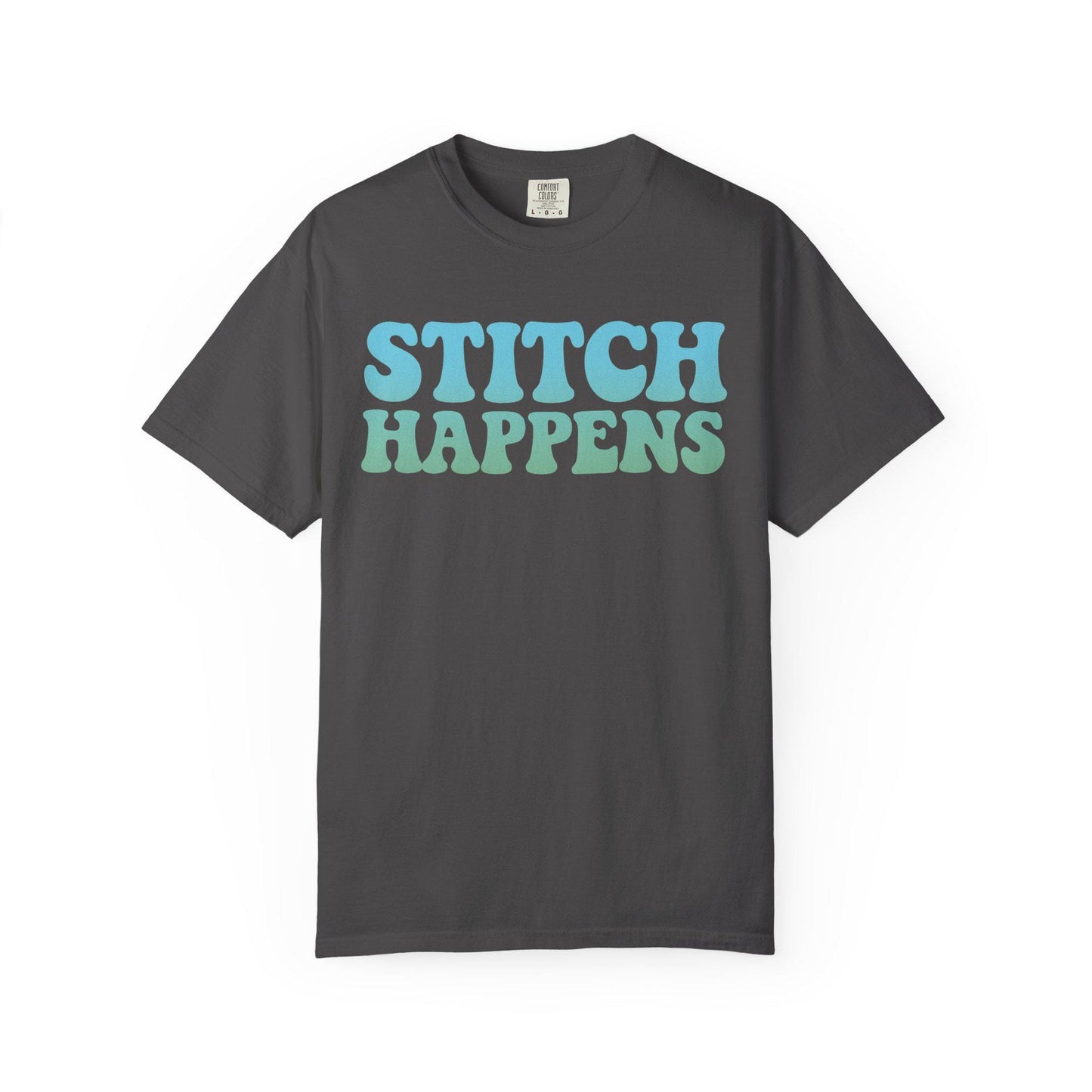 Stitch Happens T-shirt | Sewing Typography Shirt, Craft Lover Tee