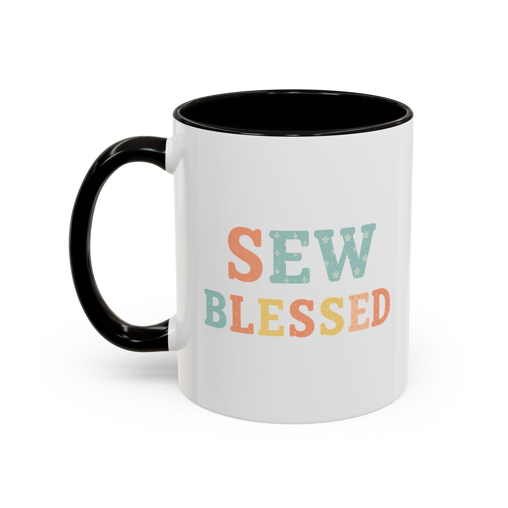 Sew Blessed Mug | Colorful Sewing Quote Ceramic Coffee Cup