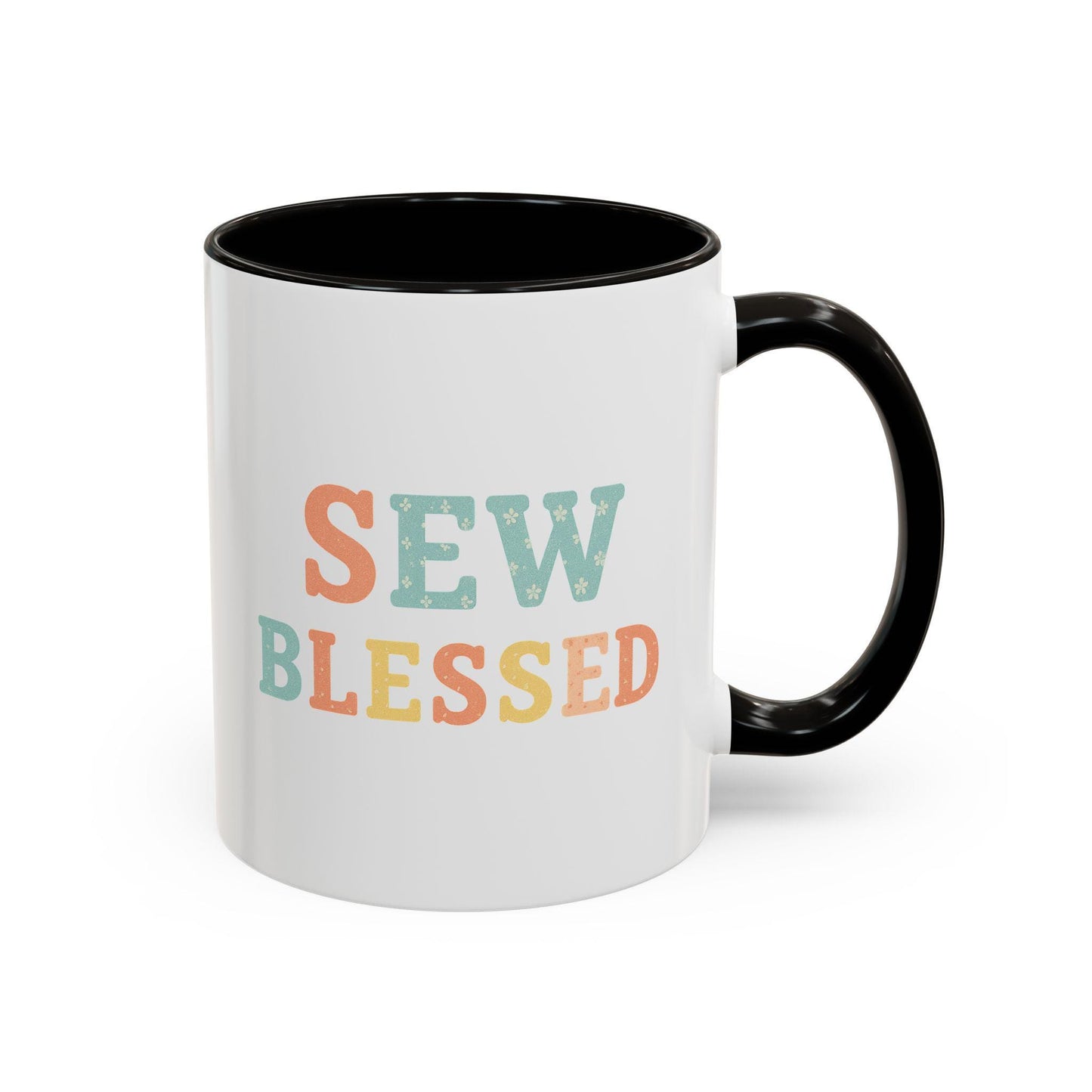 Sew Blessed Mug | Colorful Sewing Quote Ceramic Coffee Cup