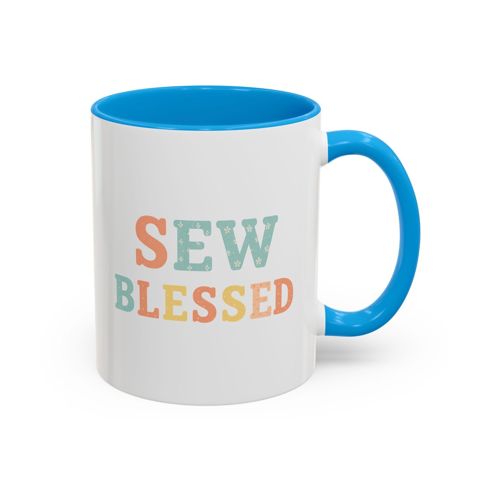 Sew Blessed Mug | Colorful Sewing Quote Ceramic Coffee Cup