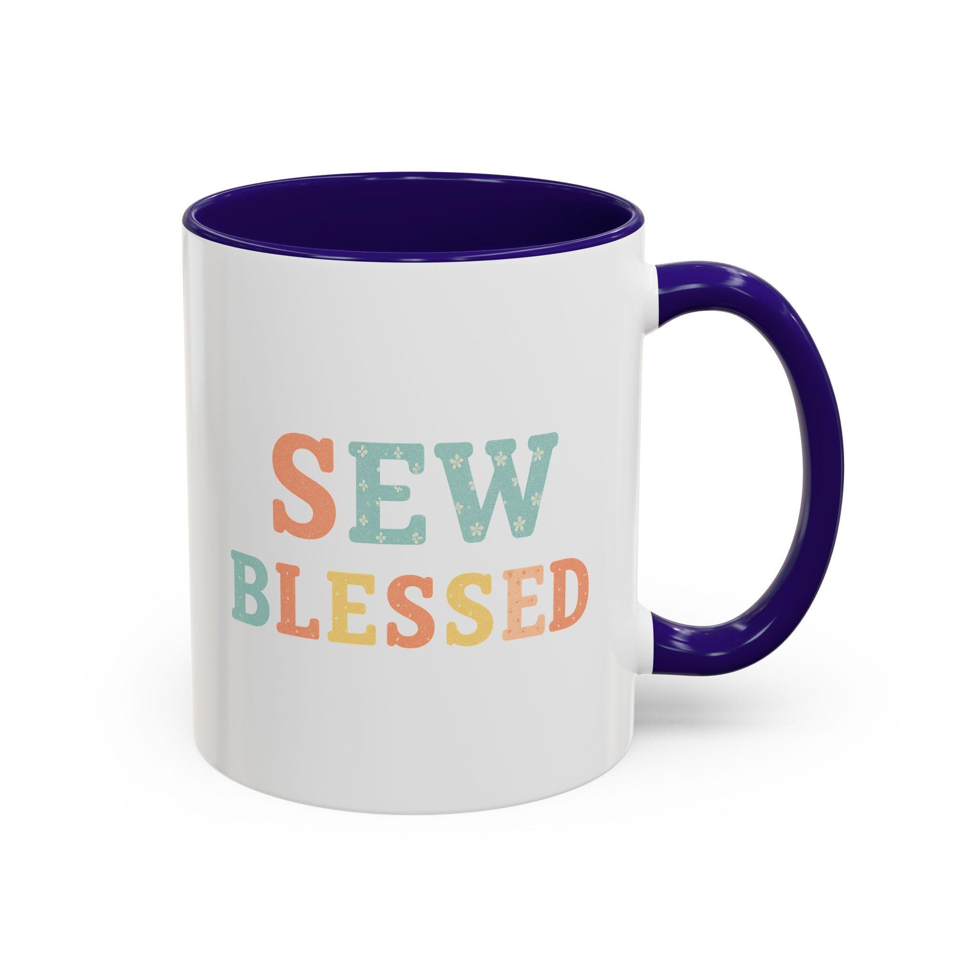 Sew Blessed Mug | Colorful Sewing Quote Ceramic Coffee Cup