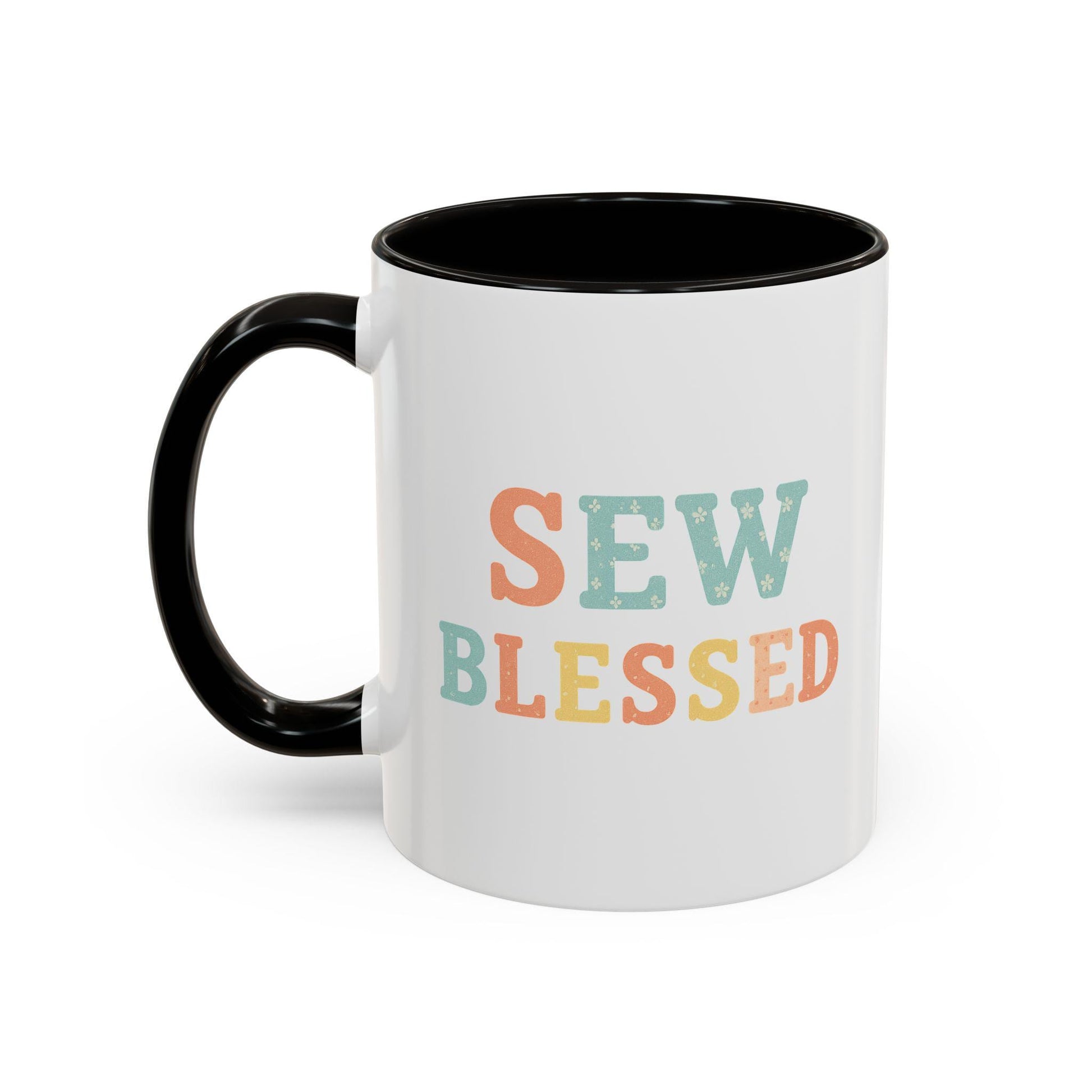 Sew Blessed Mug | Colorful Sewing Quote Ceramic Coffee Cup