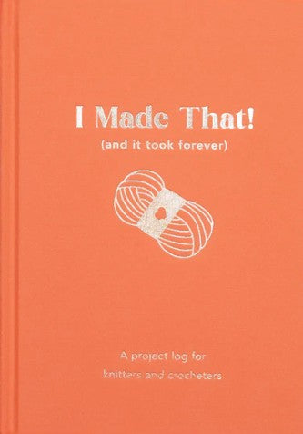 I made that tangerine Project Log for Knitters + Crocheters