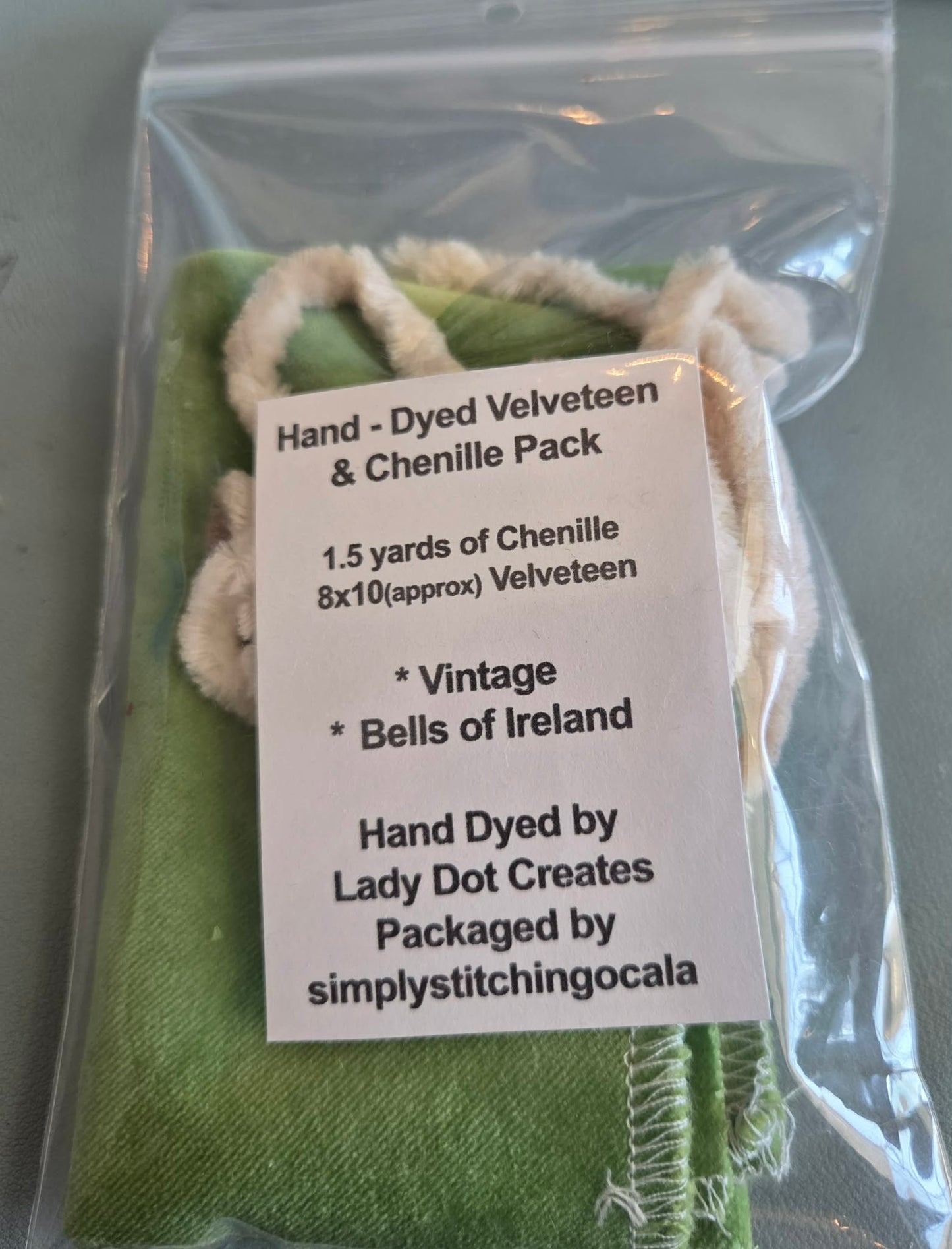 Lady Dot Creates Chenille & Velveteen Pack- Green