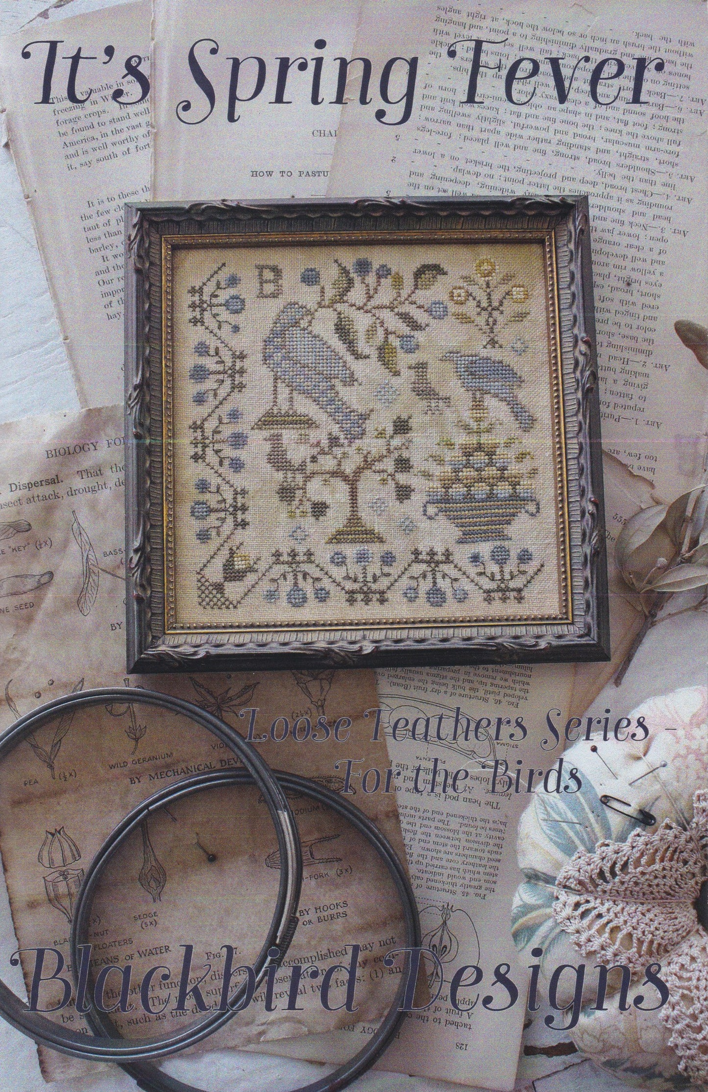 It's Spring Fever Loose Feathers Cross Stitch Blackbird Designs