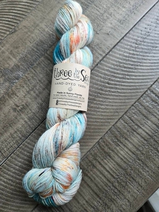 Let's Get Together Fingering sock yarn by Three By the Sea Designs 463yards