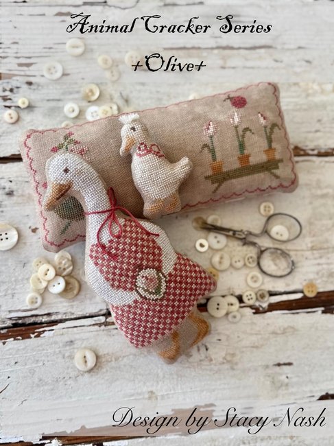 Olive Animal Crackers Series Cross Stitch Pattern Stacy Nash Primitives