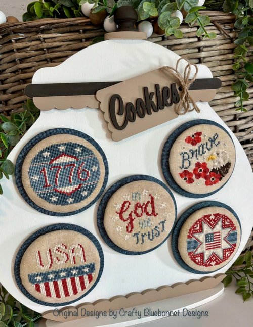 Baked Fresh: Patriotic Cookies Cross Stitch Pattern by Crafty Bluebonnet