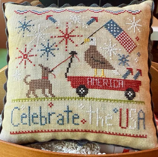 Patriotic Pals Cross Stitch Design by The Camping Stitcher
