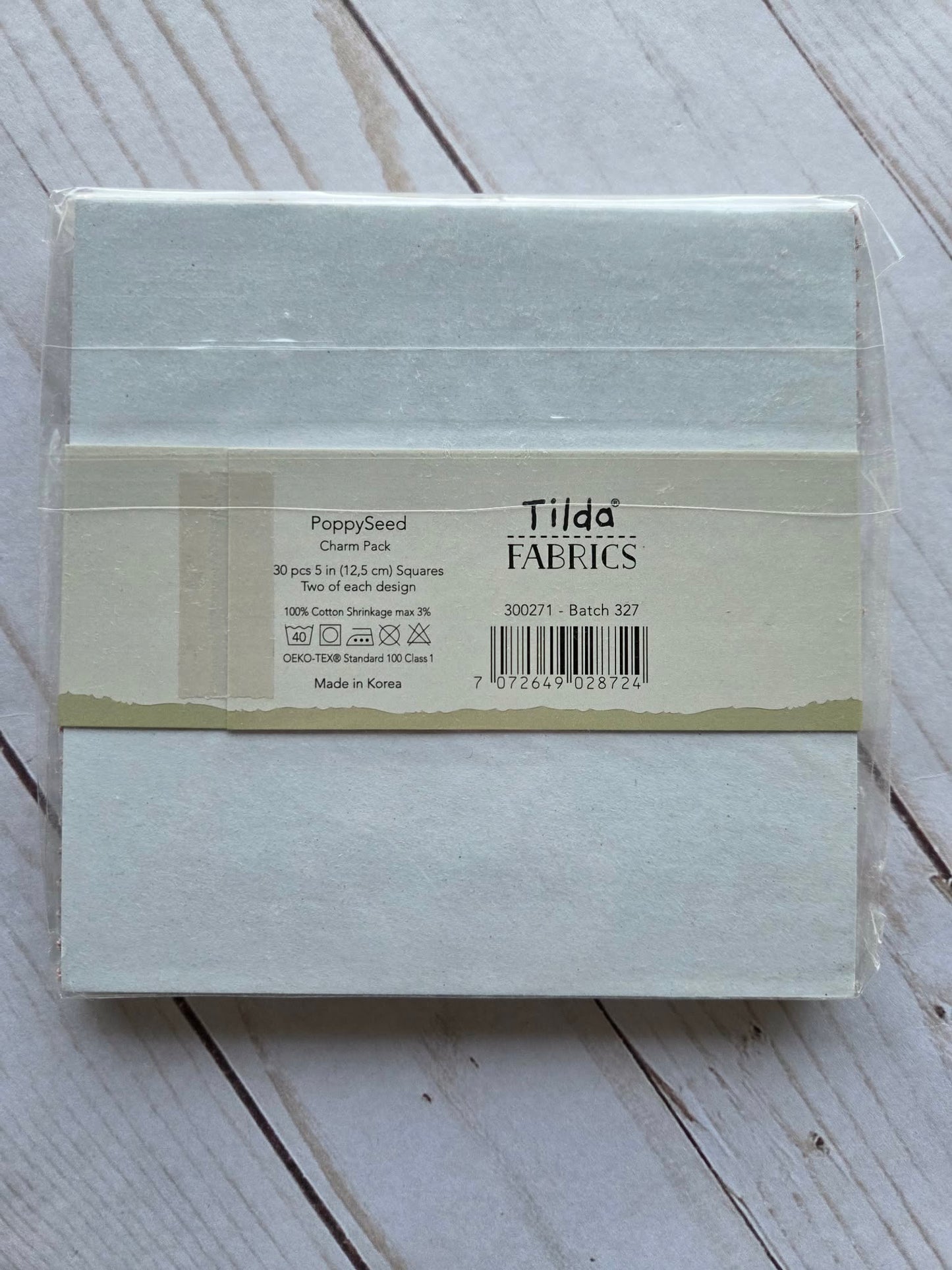 Tilda Poppy Seed Charm Pack 5in squares, 30pcs