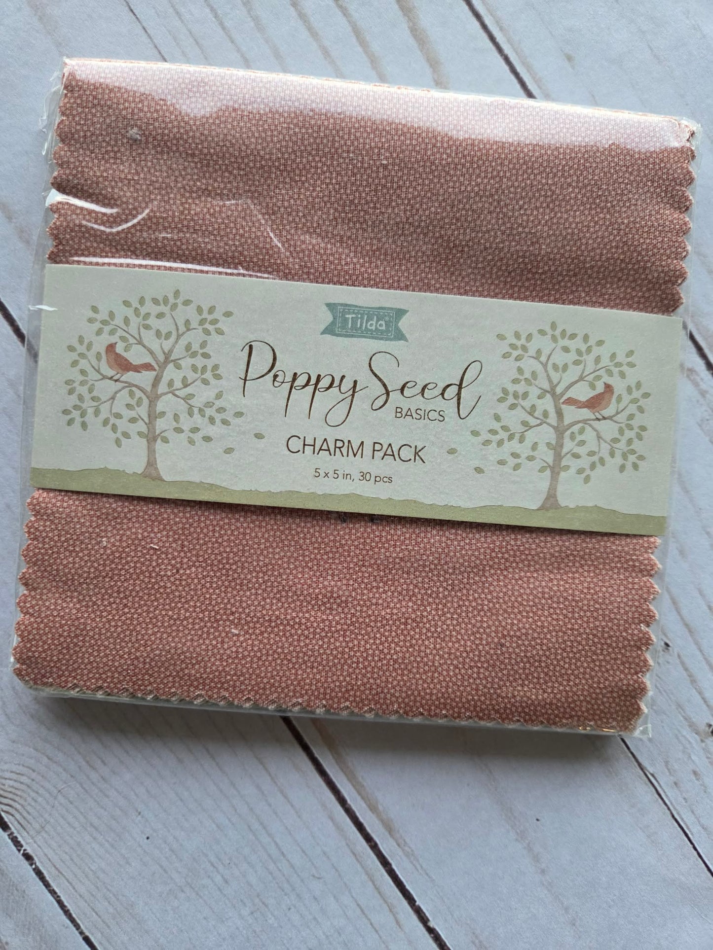 Tilda Poppy Seed Charm Pack 5in squares, 30pcs