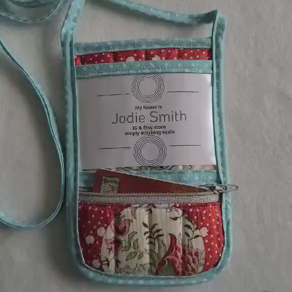 Badge Holder, Cross Body Bag, Retreat Badge Holder, Cross Stitch Retreat, Quilt Retreat, Conference Badge Holder