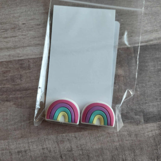 Knitting Needle Point Protectors Classic Rainbow Pink Yellow