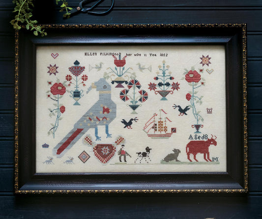 Red Bull & Odd Bird Cross Stitch Pattern Plum Street