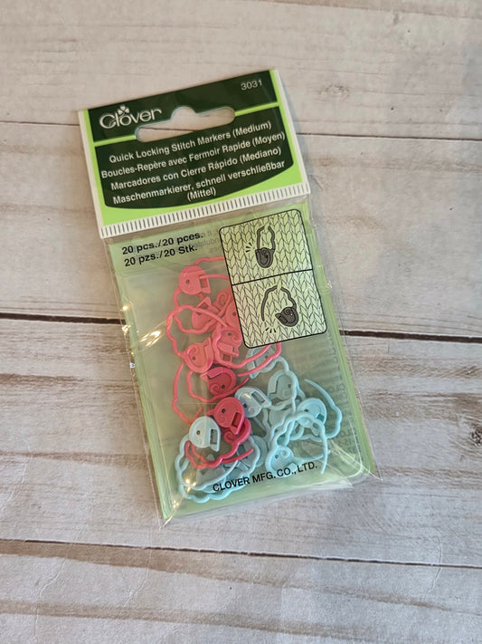 Clover Quick Locking Stitch Markers Pink and Blue