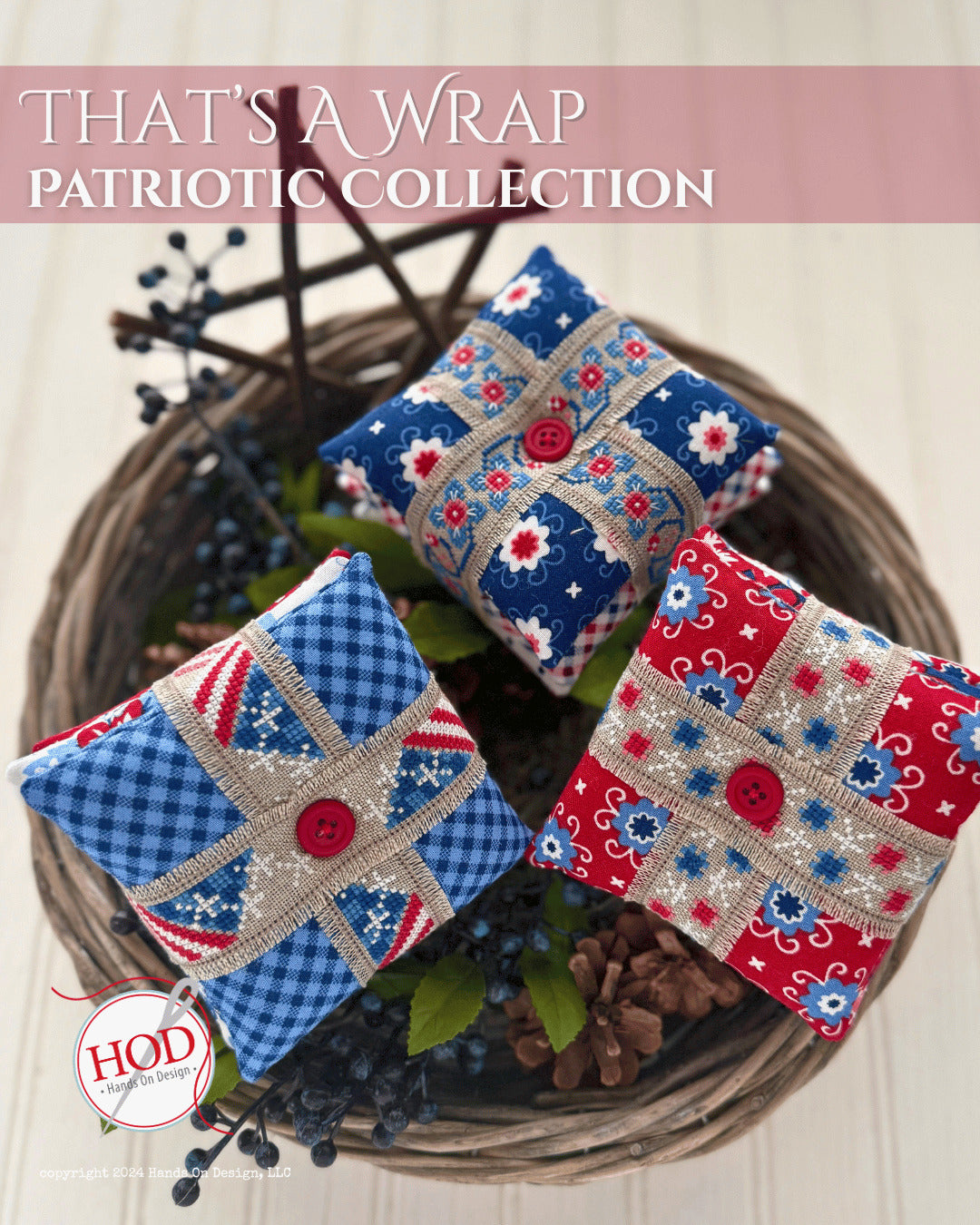 Hands on Design That's a Wrap  Patriotic Collection Cross Stitch Pattern