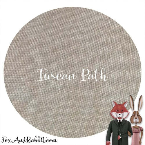 Tuscan Path 18 count Fat Quarter Fox and Rabbit Hand Dyed Aida